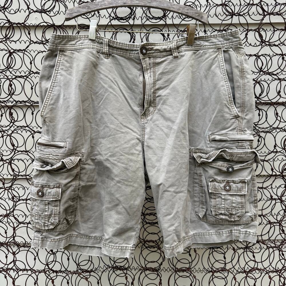 Vintage Y2K Buckle BKE Rex Athletic Fit Canvas Cargo Shorts Worn In 38x23